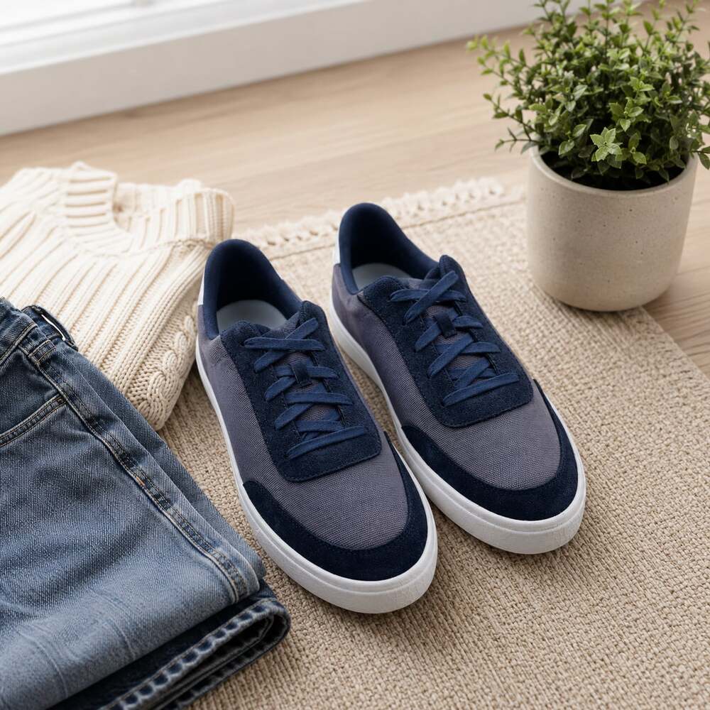 Kizik The Prague Navy Blue Canvas Suede Sneakers Men’s 14 Wide Comfort